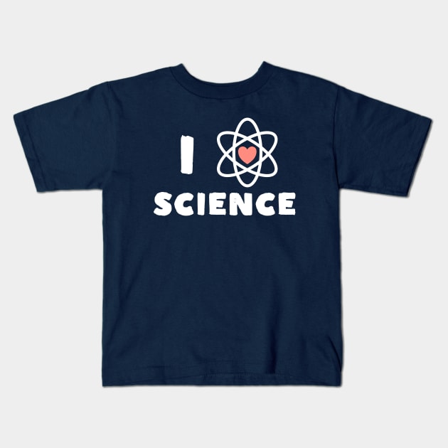 I heart/love science Kids T-Shirt by happinessinatee